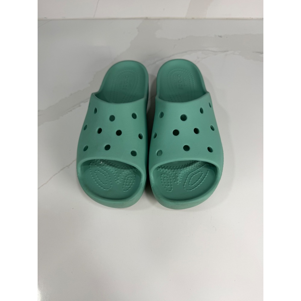 Crocs Classic Platform Slide Mint Green Teal Women Size 7 Sandals 208188